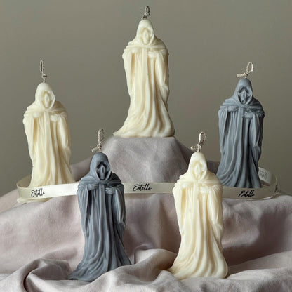 Handmade Ghost Candle: Spooky Halloween Decor, Soy Wax