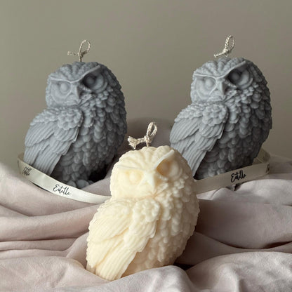 Handmade Owl Candle: Soy Wax Sculptural Home Decor