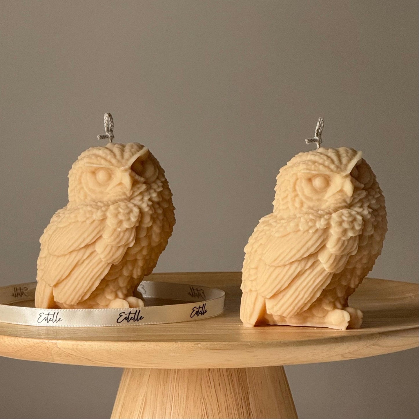 Owl Shaped Soy Candle: Handmade Pillar Candle, Home Decor
