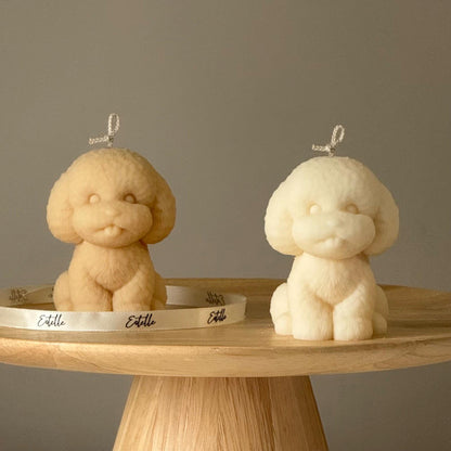 Puppy Shaped Soy Candle: Handmade Pillar Candle, Home Decor