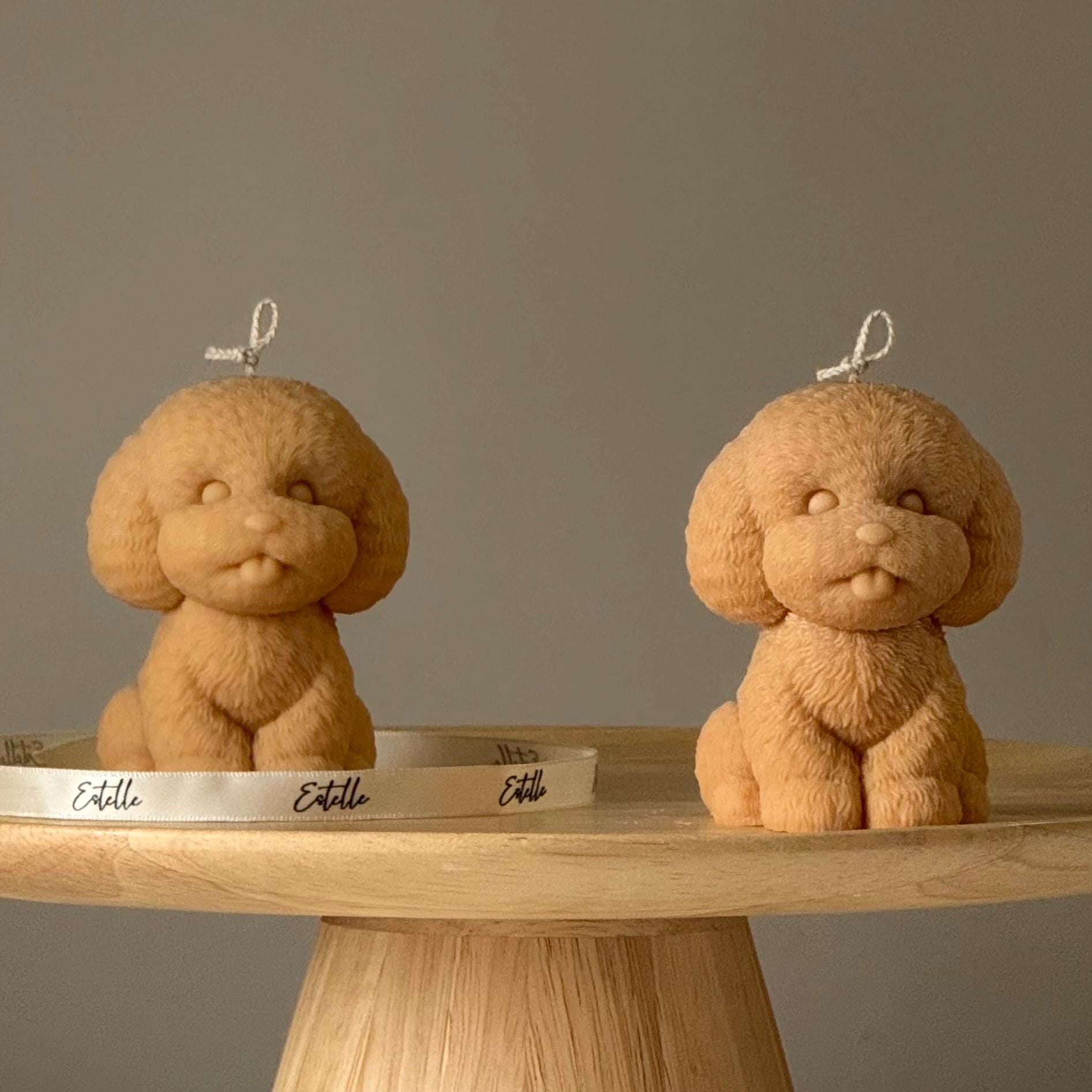 Puppy Shaped Soy Candle: Handmade Pillar Candle, Home Decor