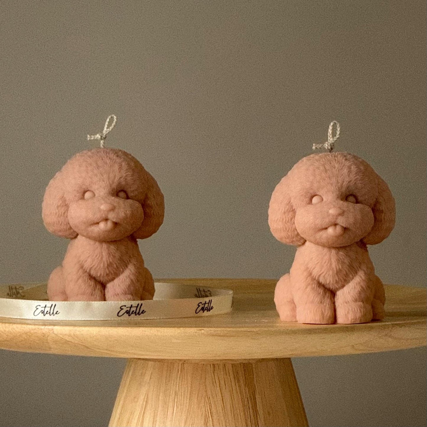 Puppy Shaped Soy Candle: Handmade Pillar Candle, Home Decor