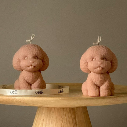 Puppy Shaped Soy Candle: Handmade Pillar Candle, Home Decor