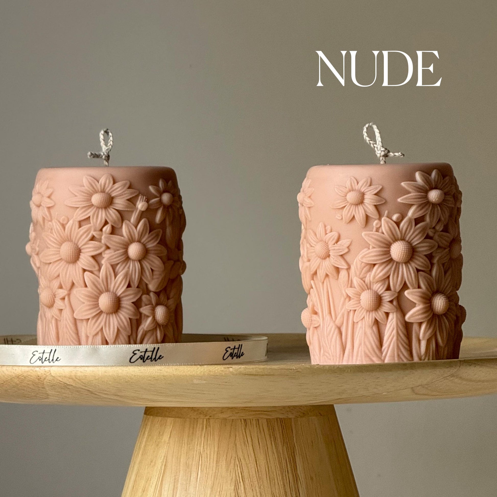 Flower Pillar Candle | Sculptural Garden House Warming Gift