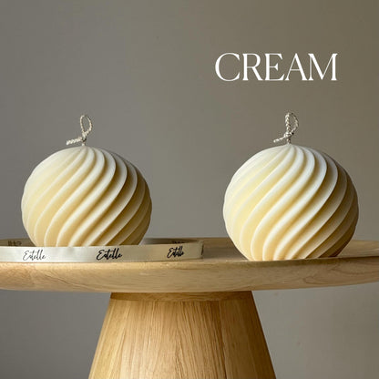 Ribbed Ball Candle| Trendy Handmade Decoration
