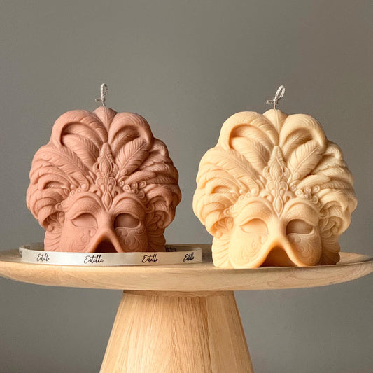 Masquerade Mask Shaped Soy Candle: Handmade Home Decor