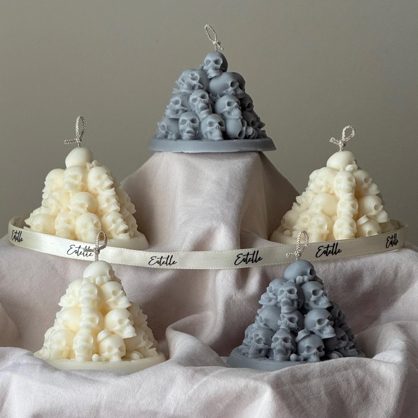 Handmade Skull Mountain Candle: Spooky Halloween Decor, Soy Wax