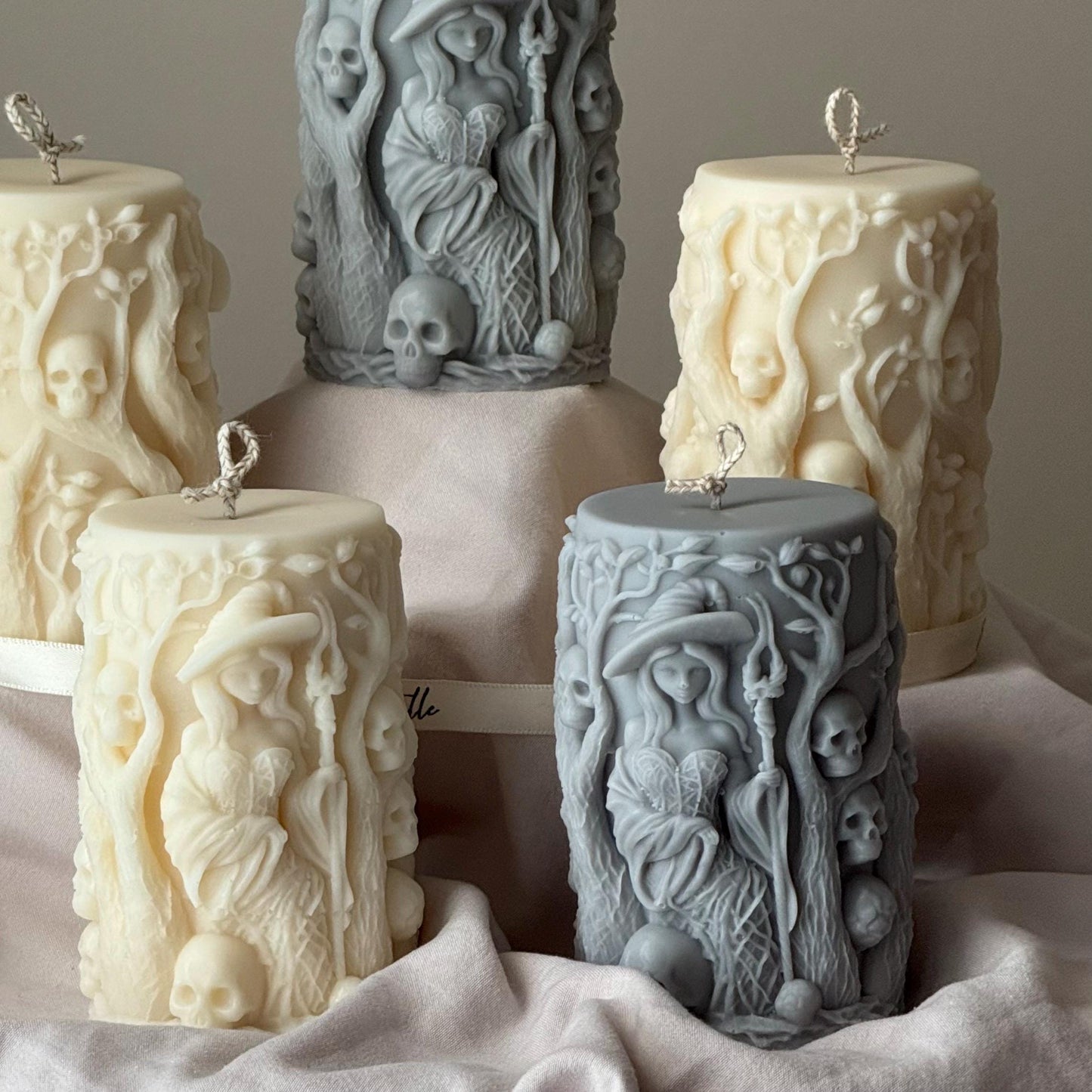 Handmade Witch Pillar Candle: Spooky Halloween Soy Wax Decor