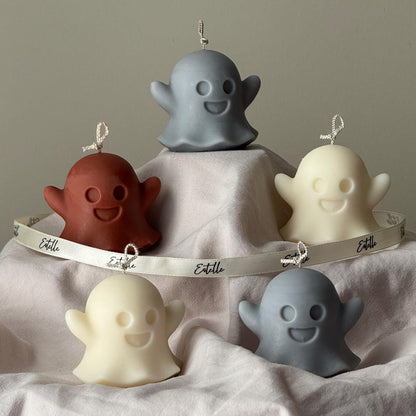 Handmade Cute Halloween Ghost Candle | Sculptural Soy Wax Home Decor