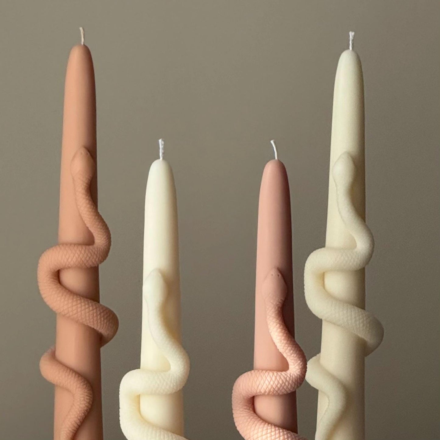 Snake Taper Soy Wax Candle: Decorative Column Pillar Candle