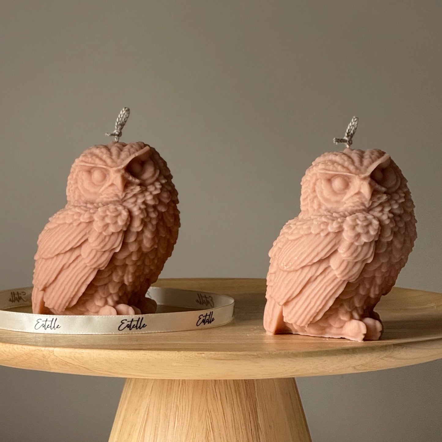 Owl Shaped Soy Candle: Handmade Pillar Candle, Home Decor