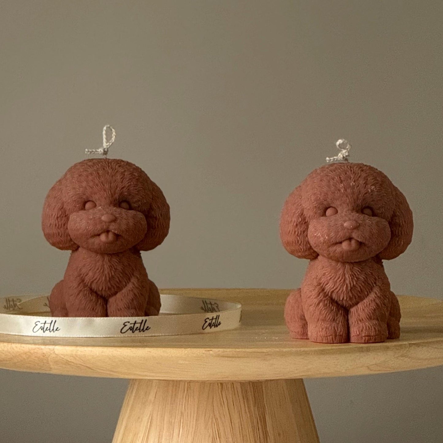 Puppy Shaped Soy Candle: Handmade Pillar Candle, Home Decor