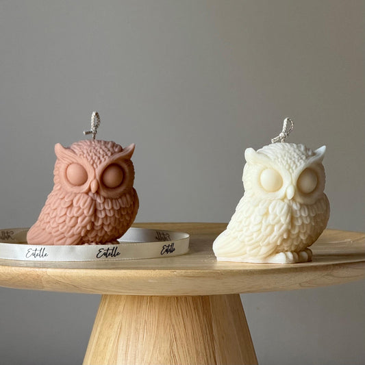 Owl Soy Candle: Handmade Sculptural Home Decor