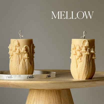 Lily of the valley Pillar Candle | Handmade Decorative Candle