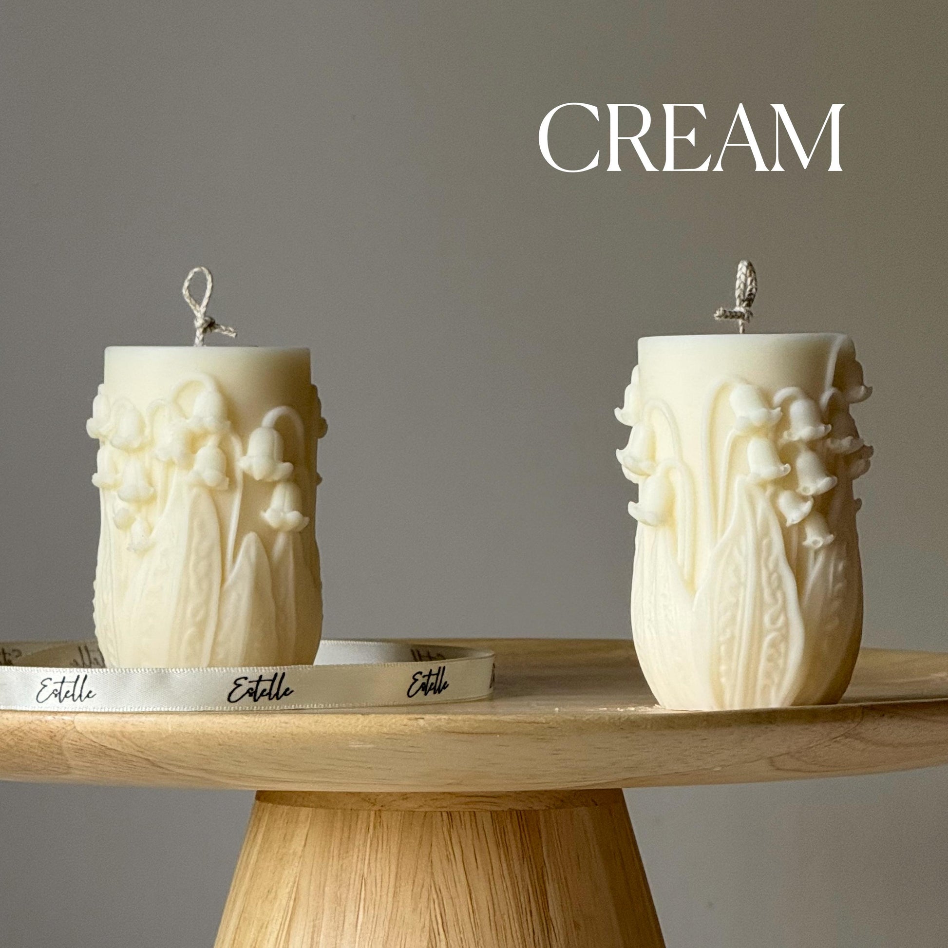 Lily of the valley Pillar Candle | Handmade Decorative Candle