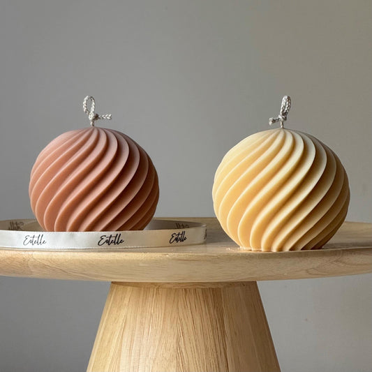 Ribbed Ball Candle| Trendy Handmade Decoration