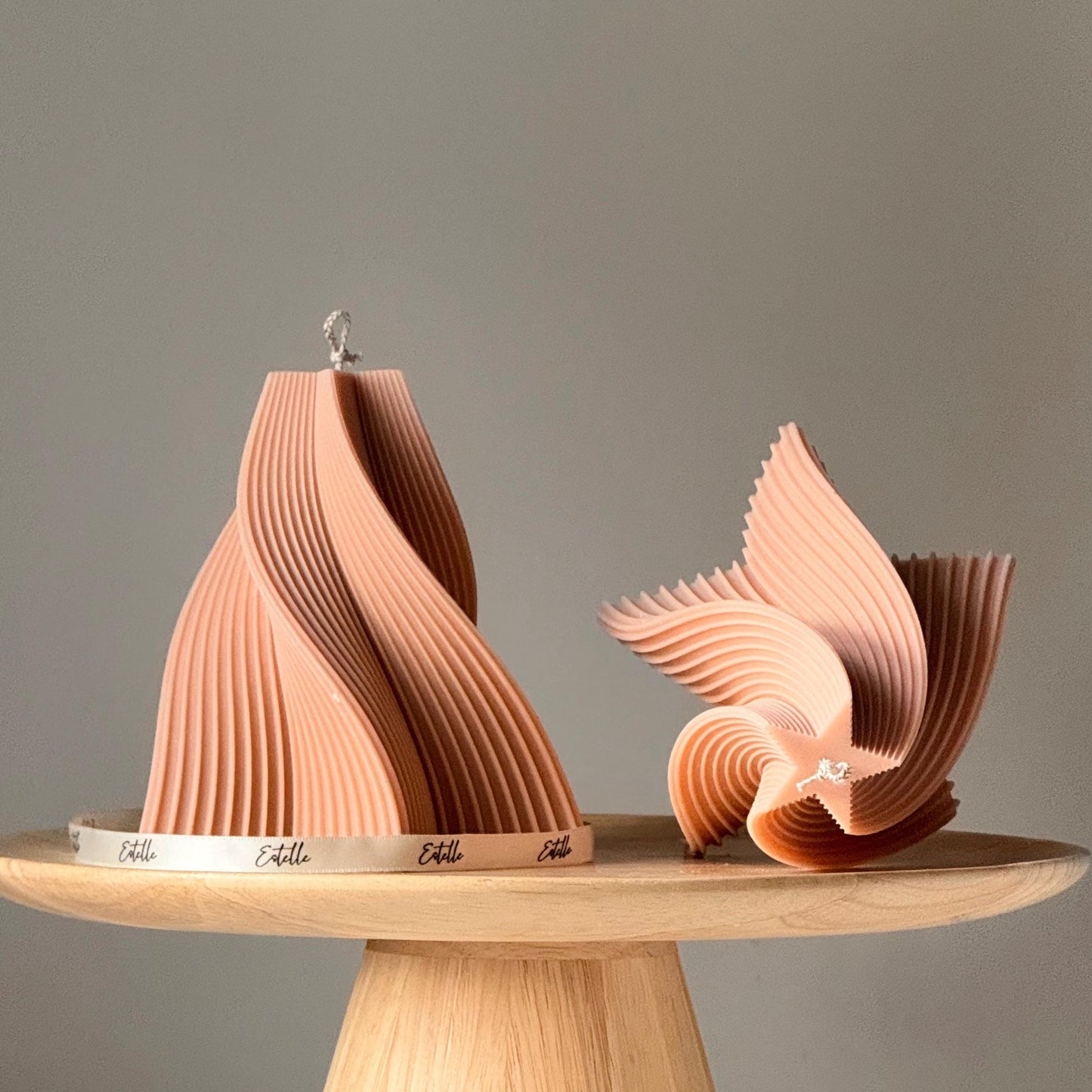 Swirl Star Shaped Soy Candle: Handmade Pillar Candle, Home Decor