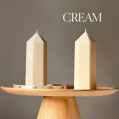 Greko Peak Soy Wax Candle: Ribbed Pillar, Decorative Taper