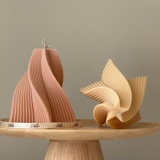 Swirl Star Shaped Soy Candle: Handmade Pillar Candle, Home Decor