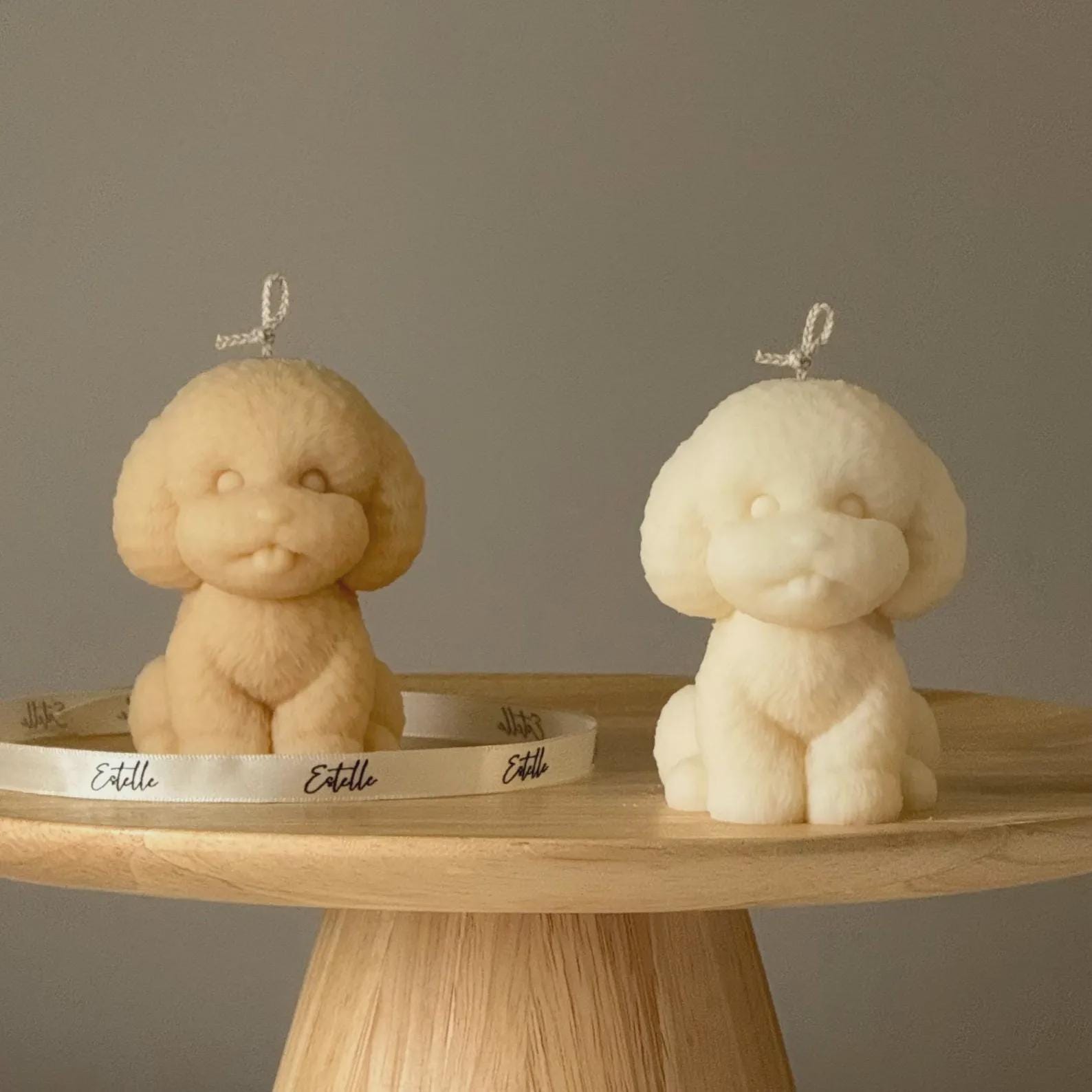 Handmade Puppy Soy Wax Candle: Home Decor Gift