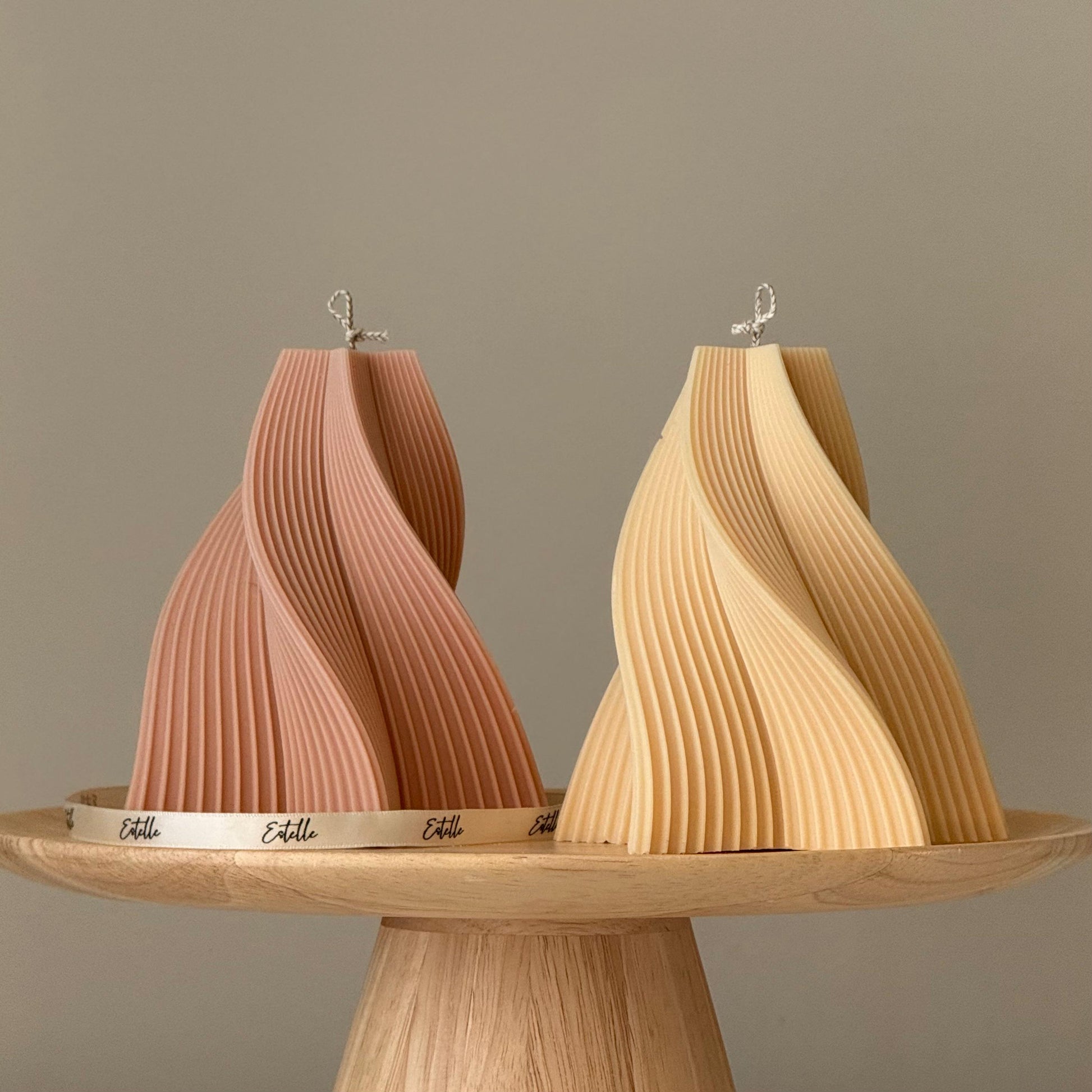 Swirl Star Shaped Soy Candle: Handmade Pillar Candle, Home Decor