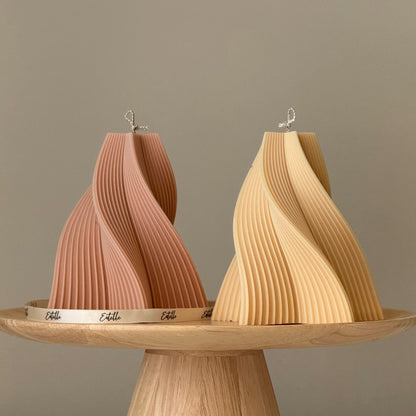 Swirl Star Shaped Soy Candle: Handmade Pillar Candle, Home Decor