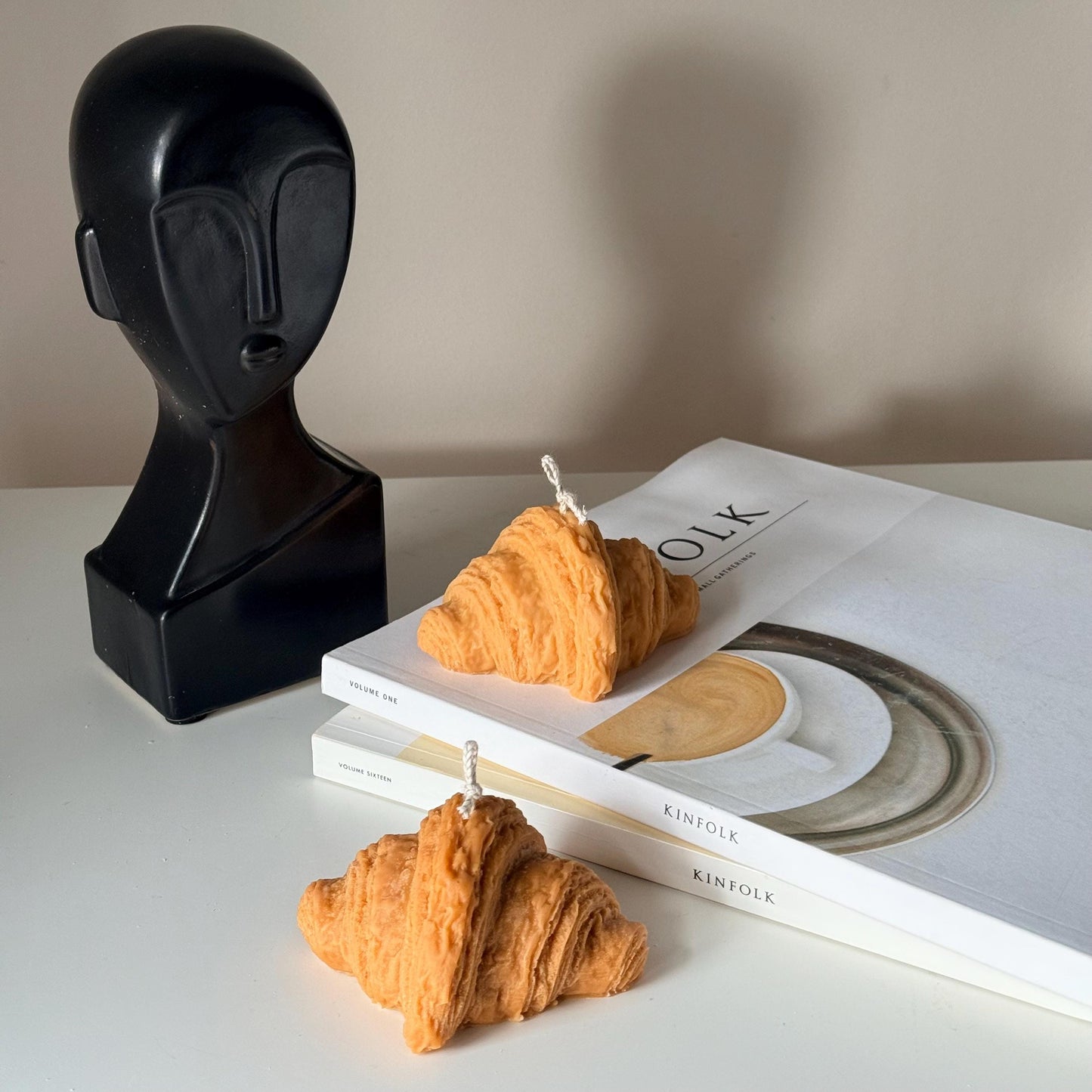 Croissant Sculptural Soy Candle, Decorative Pastry Candle