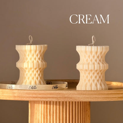 Woven Column Candle| Handcrafted Sculptural Candle| Modern Home Decor