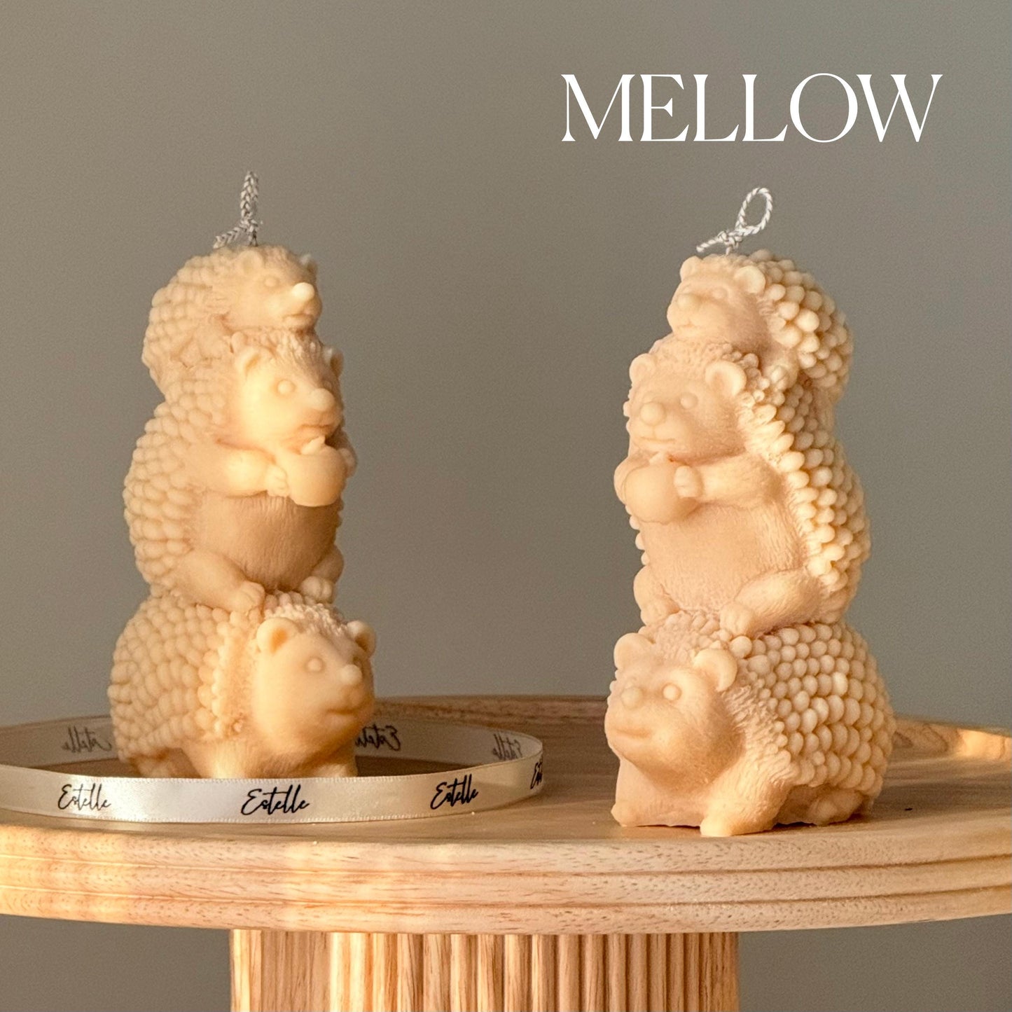 Handmade Three Hedgehog Soy Wax Candle | Nursery Decoration