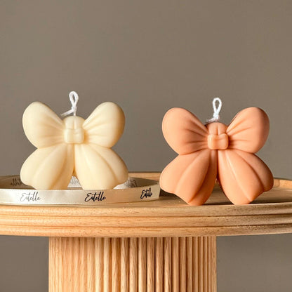 Bow Soy Wax Candle: Sculptural Home Decor, Unscented Candle