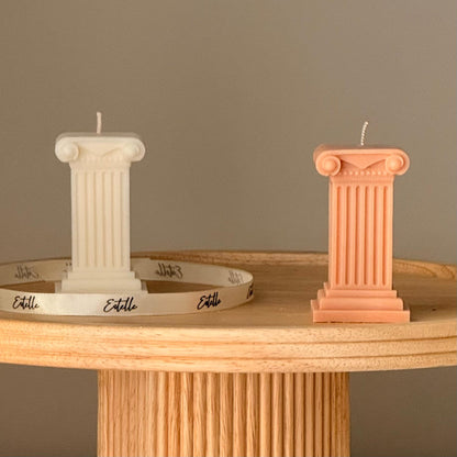 Tiny Column Soy Candle: Handmade Sculptural Home Decor