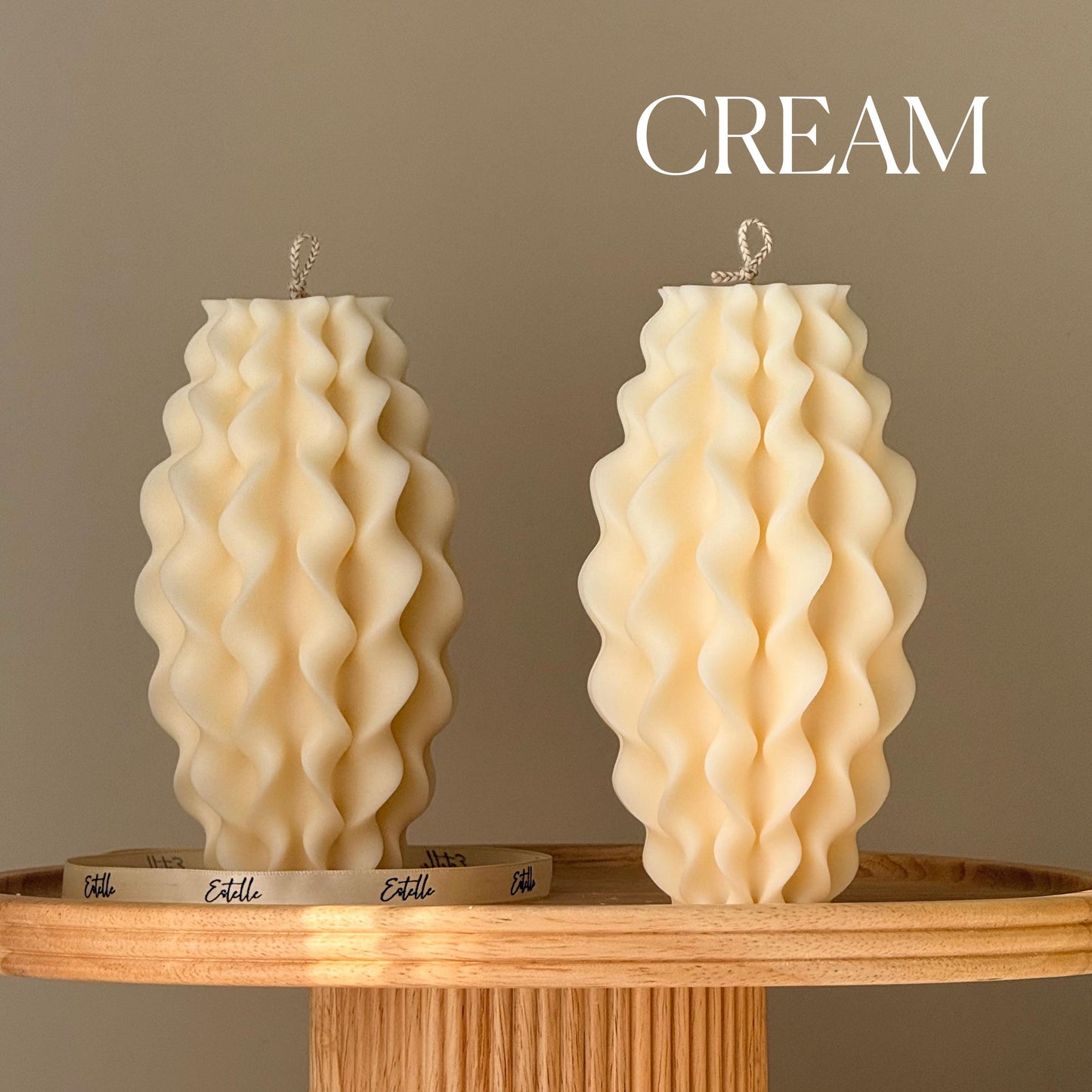 Geometric Sculptural Soy Wax Candle: Abstract Parametric Pillar Decor Art Gift