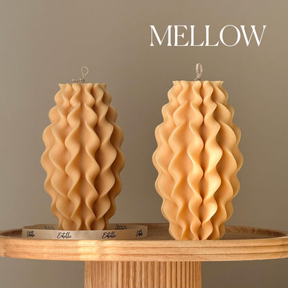 Geometric Sculptural Soy Wax Candle: Abstract Parametric Pillar Decor Art Gift