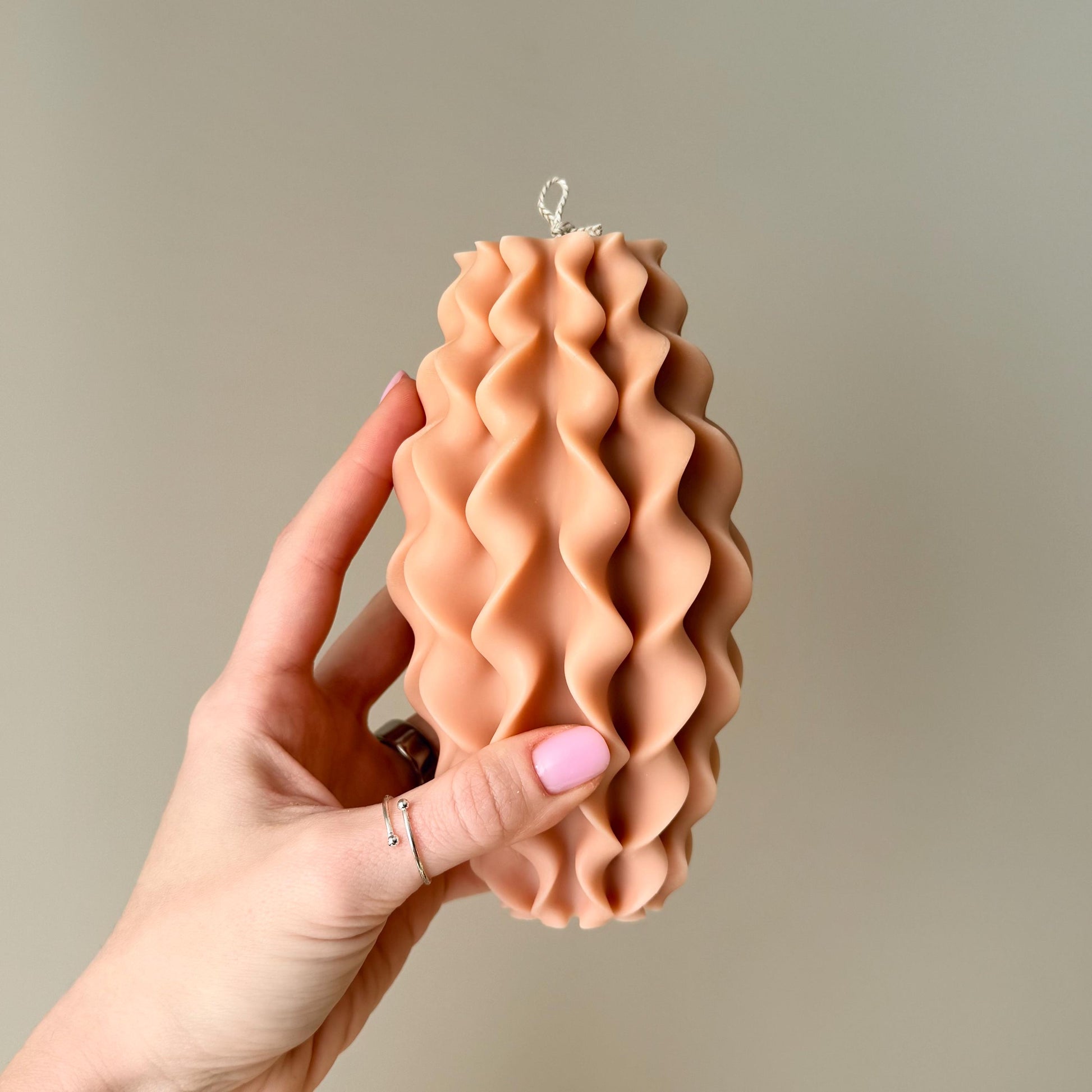 Geometric Sculptural Soy Wax Candle: Abstract Parametric Pillar Decor Art Gift