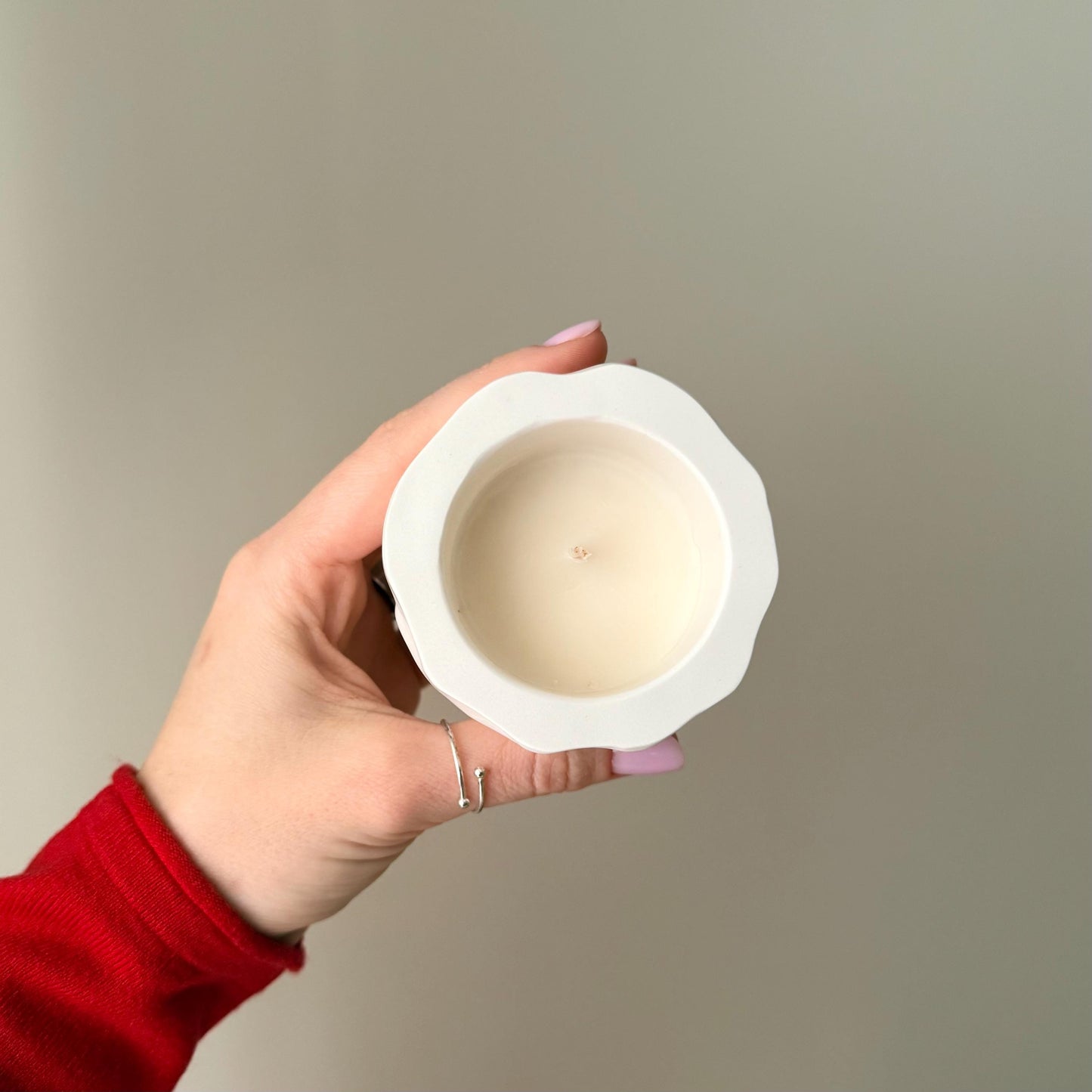 Irregular Jesmonite Jar Soy Wax Candle with Wood Wick - Hand Poured Scented Candle