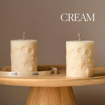 Moon Pillar Candle | Handmade Soy Candle | Celestial Decor