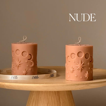 Moon Pillar Candle | Handmade Soy Candle | Celestial Decor