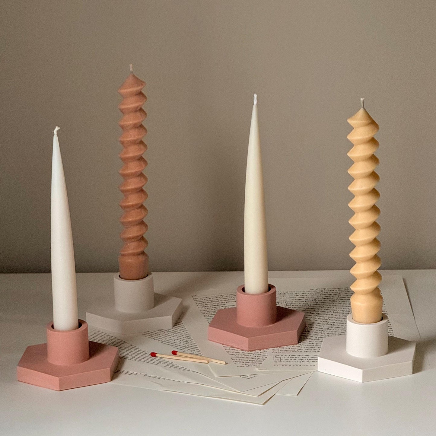 Handmade Hexagon Candlestick Holder: Minimalist Wedding Decor