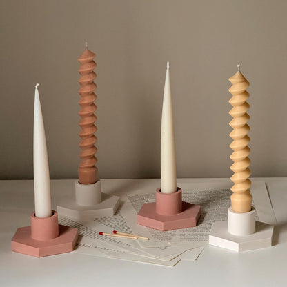 Handmade Hexagon Candlestick Holder: Minimalist Wedding Decor