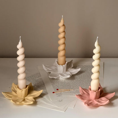 Handmade Daffodil Candlestick Holder: Minimalist Wedding Decor