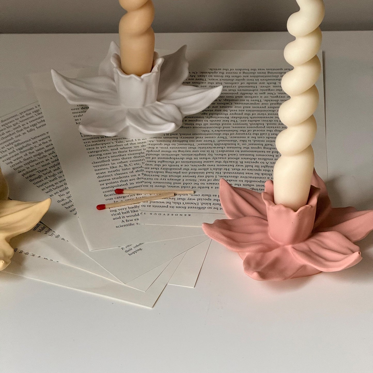 Handmade Daffodil Candlestick Holder: Minimalist Wedding Decor