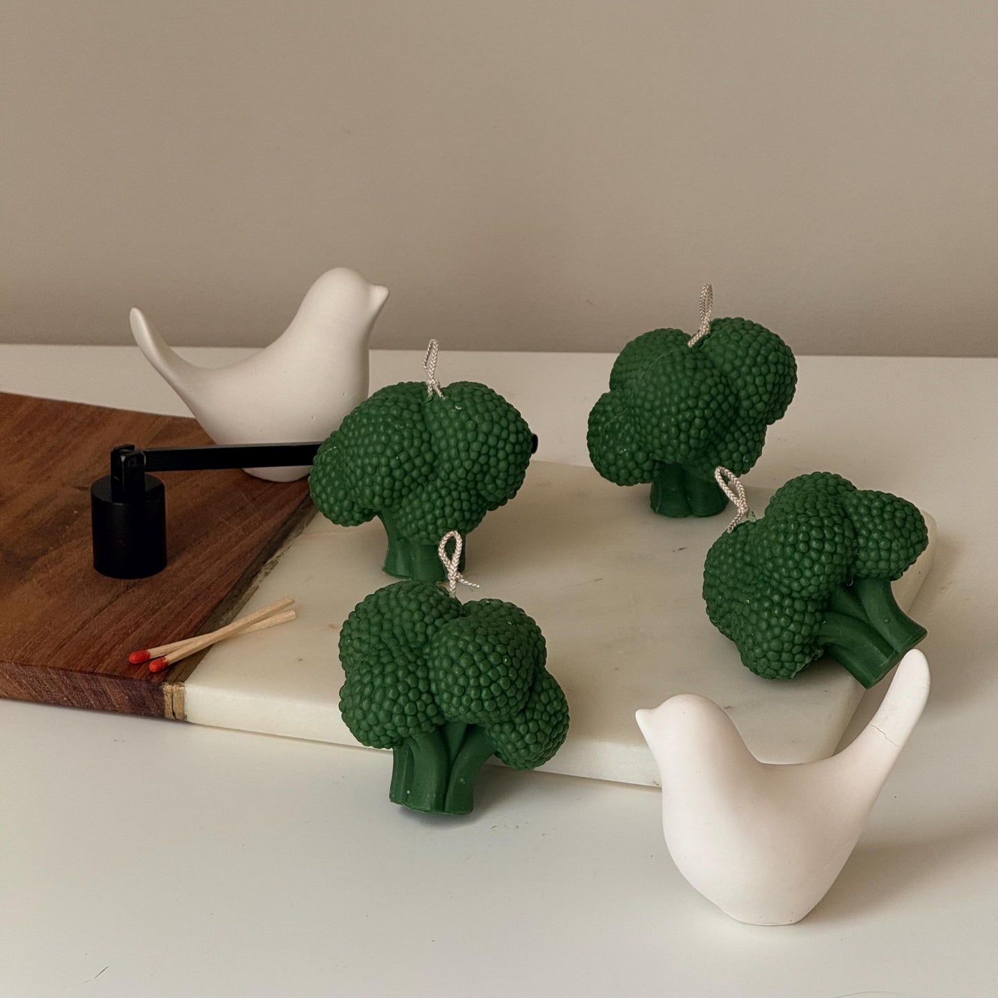 Handmade Broccoli Candle | Unique Food Candle Decor