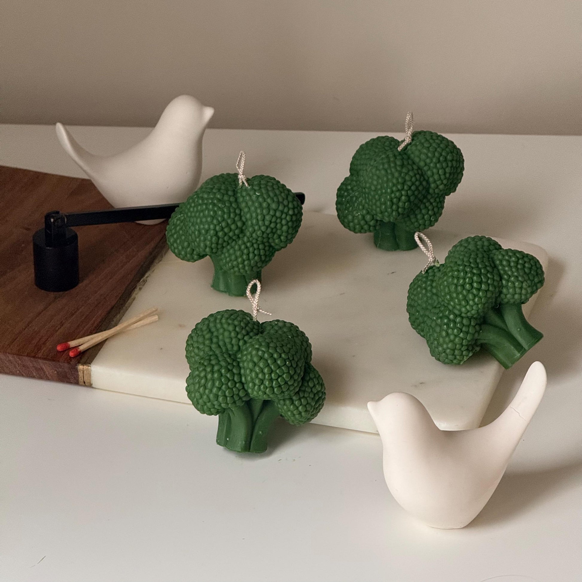 Handmade Broccoli Candle | Unique Food Candle Decor