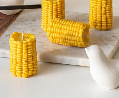 Corn Shaped Soy Candle | Vegan Pillar Candle, Minimalist Decor