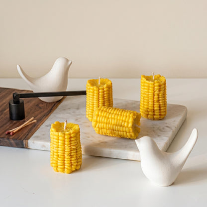 Corn Shaped Soy Candle | Vegan Pillar Candle, Minimalist Decor
