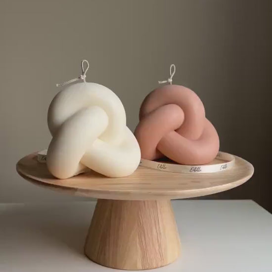 Large Knot Candle: Handmade Soy Wax Rope Candle, Minimalist Decor