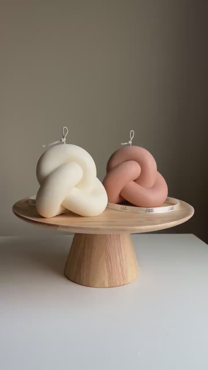 Large Knot Candle: Handmade Soy Wax Rope Candle, Minimalist Decor