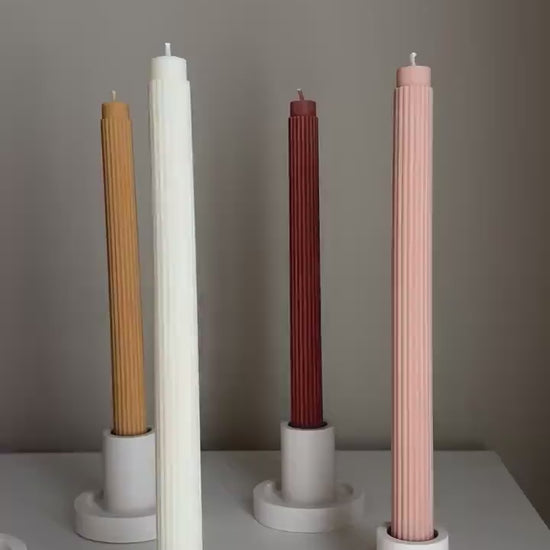 Event Bulk Ribbed Taper Candle | Soy Wax Candle | Decorative Candle | Event Decor | Pillar Candle | Unscented Candles | Table Candle |