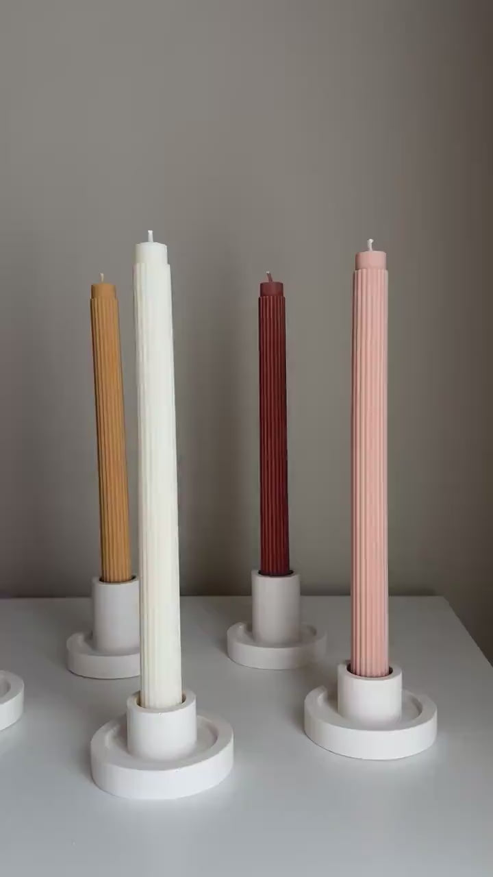 Event Bulk Ribbed Taper Candle | Soy Wax Candle | Decorative Candle | Event Decor | Pillar Candle | Unscented Candles | Table Candle |