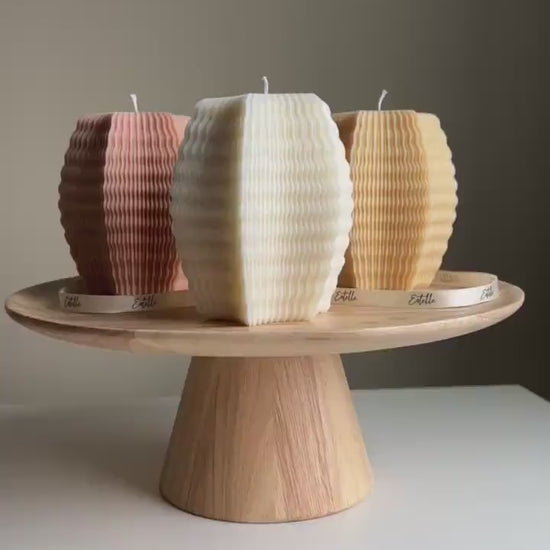 Handmade Ribbed Hexagon Candle: Geometric Home Decor